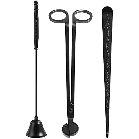 Kirecoo 3 in 1 Candle Accessories - Candle Wick Trimmer Polished Stainless Steel Wick Cutter, Candle Snuffer, Candle Wick Dipper for Candle Lover Cover