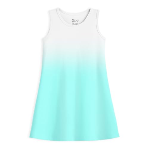 Image of YouGotPlanB Girls 100% Cotton A-Line Printed Dress | Above Knee Length Summer Frock | Soft & Breathable Casual Wear for Girls (Ages 3-14 Years) | Ombre | 8-10 Y