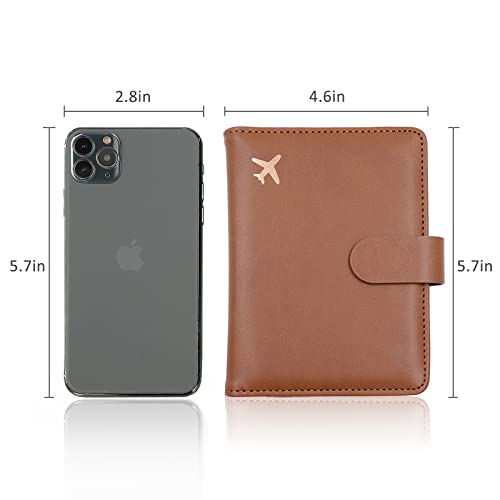 Image of Melsbrinna Rfid Passport Holder for Travel women /Men, Cute Passport Wallet Rfid Blocking Card Slots, Rfid Passport Cover /CaseTravel Wallet, Passport Book Holder (1, Brown)