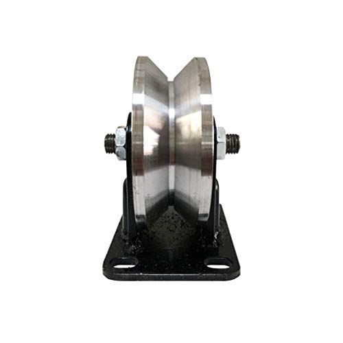 Rueda giratoria con ranura en V, rueda de acero rígido, puerta de lijado resistente, hardware para rieles invertidos, maquinaria industrial, 1 unidad (100 mm