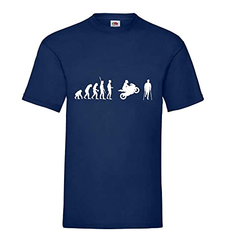 100% Cotone Generisch Evolution Moto Incidente Uomini Maglietta - shirt84 - Blu Marino, XL
