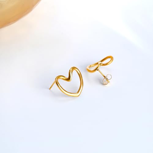 Image of Rubans Demi Fine Stainless Steel Stud Earrings Daily Gift for Women & Girls