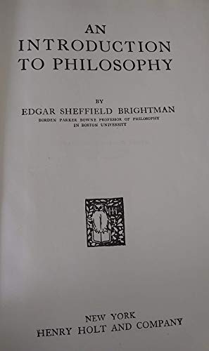 An Introduction to Philosophy B002AT9QGS Book Cover