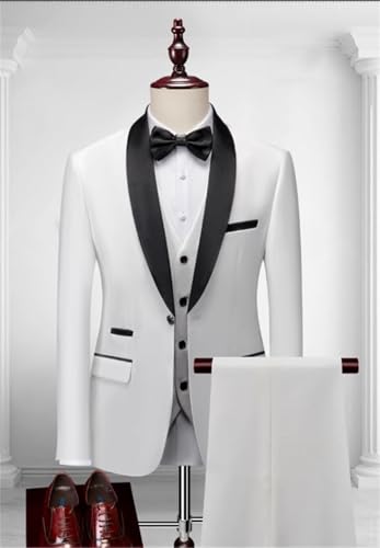 Mens 3 Pieces Suits Classic Fit 1 Botton Blazer Dress Business Wedding Jacket Vest Pants Tuxedo Set2
