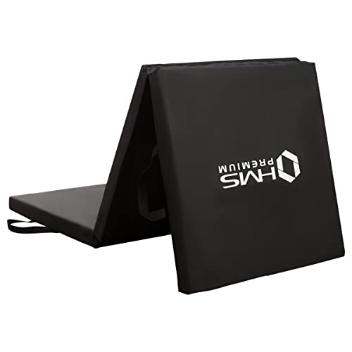 Colchoneta de gimnasia plegable de 180 x 60 x 5 cm, color negro