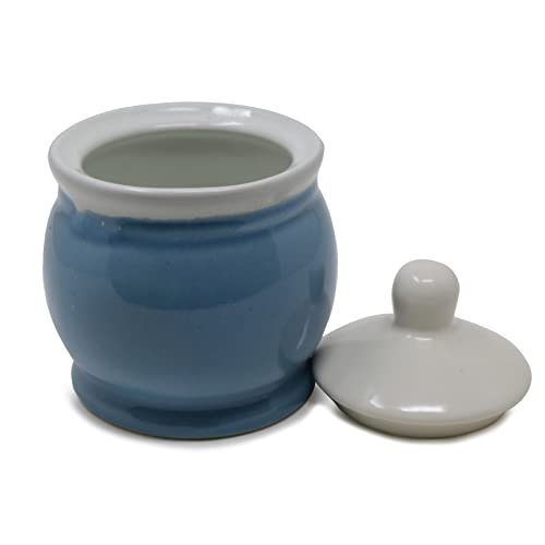 Image of The Himalayan Goods Company 300 ml Ceramic Handi, Utility Box, Tea Coffee & Sugar, Spice, Pickle & Salt Pepper Container (Turquoise)