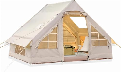 Hikersky Inflatable Tent for Camping, Easy Set-Up with Hand Pump, Portable 4 Season Blow Up Tent, in 420D Waterproof Oxford, Outdoor Use for 4/6 Person