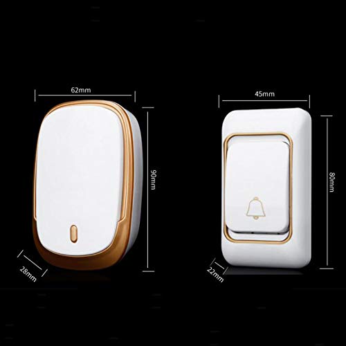 Kit de timbre inalámbrico impermeable con 2 botones, 4 receptores, 36 tonos de llamada y 4 niveles de volumen, sistema de timbre de larga distancia