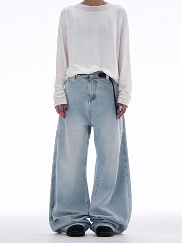 GUOYUXIAO Men's Jeans Washed Tapered Denim Jeans Loose Fit Trouser for Men4