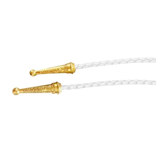 Image of Daisy Del Sol Gemstone Bolo Tie Braided Vegan Faux Leather Natural Stone Gold Handmade Necklace Adjustable Boho Western Jewelry