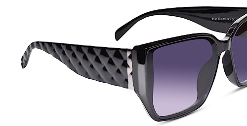 Image of LensKandy Oversized Rectangular UV400 Protected Sunglasses for Women | Stylish Fashion Eyewear | Large Frame Trendy Sun Glasses | Lightweight Comfortable 9131-Pink