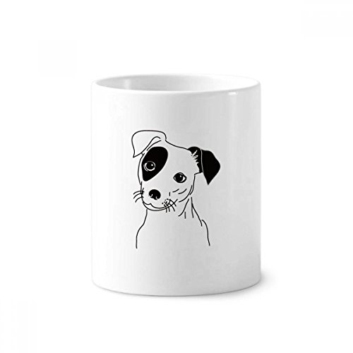Porte-brosse à dents en céramique motif chien noir 350ml, une idée cadeau utile pour les proches