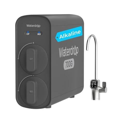 Waterdrop G5P700A Alkalischer Mineral-pH+ Umkehrosmose-Wasserfilter, NSF/ANSI 372-zertifiziert, 700G Umkehrosmosesystem, 8-Stufige RO-Wasserfiltersyst