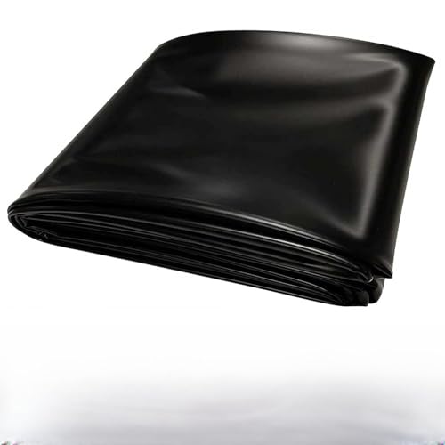 Membrana reforzada negra para estanques de peces, jardines acuáticos y fuentes. Película impermeable de varios tamaños: 1 x 10 m, 1 x 6 m, 2 x 7 m, 3 x 5 m, 4 x 6 m, 5 x 8 m, 10 x 12 m
