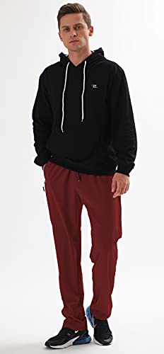 Airike Mens Sweat Pants, With Pockets Outdoor Lightweight Breathable Quick Dry Athletic Jogging Hiking Pants With Elastic Waist Claret #TOP1