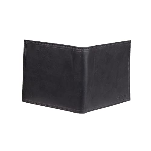 Dockers Men's Bifold Leather Wallet - Thin Slimfold Extra Capacity, Opaque Black, One Size #TOP1