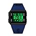 XCZAP Men's Multi-Functional Square Sports Glow Waterproof Wristwatch Fashion Casual Versatile Men's and Women's Simple Digital Watch (Dark Blue)