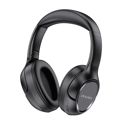 AWEI Bluetooth Headphones Over ear?Wireless Bluetooth Headphones Stereo Headphones, Support IOS System Power Display Bluetooth and Wired Connection with for Cellphone/TV/PC/Home Office (Black)