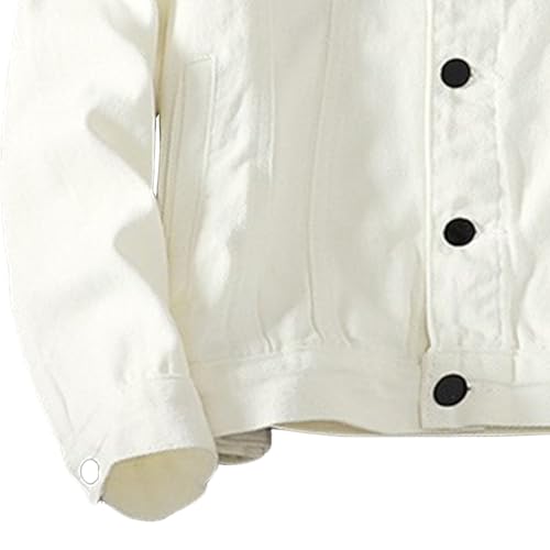 Chaqueta de Mezclilla para Hombre Blanco XX-Large miniatura 4