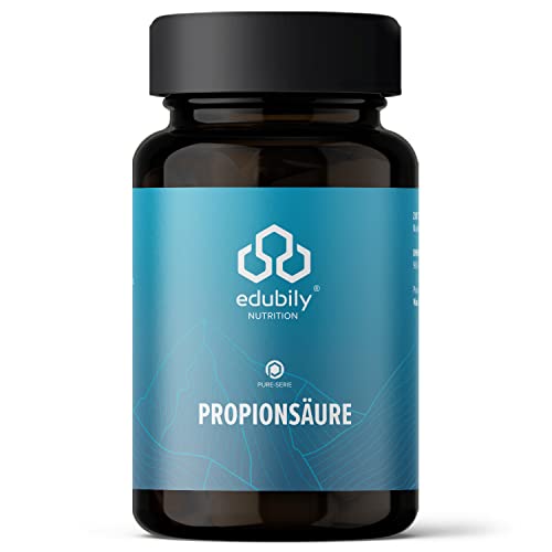 edubily Propionsäure Kapseln - 750mg reines Natriumpropionat pro Kapsel - Ohne Zusatzstoffe - Laborgeprüft (90 Kapseln)