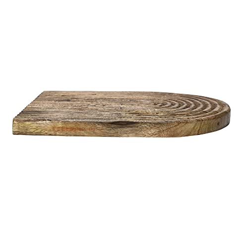 Tablero de Servir y Cortar Arco Tallado en Madera de Mango, Natural miniatura 4