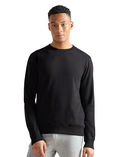 Image of Clans & Hans Men's Cotton Casual Crew Neck Sweatshirt - Heavyweight 240 GSM French Terry Fabric|Relaxed Fit Pullover|Essential Streetwear Sweatshirt for Men