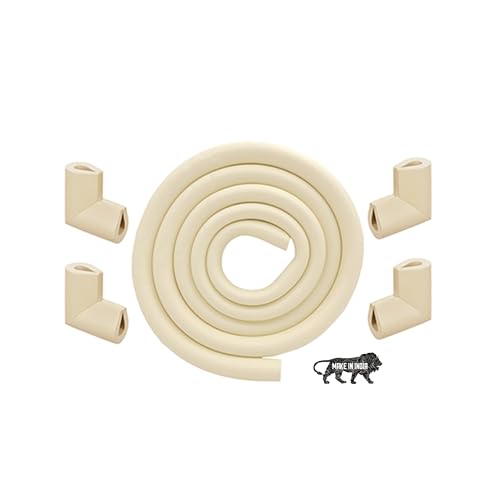 Image of Kids Station Baby Proofing Edge Protector for Kids Safety, Made in India Rubber Edge for Sharp Furniture Edges and Corners, A Baby Safety Product (Combo Packs, 2mtr + 4, U- Shape, Beige)