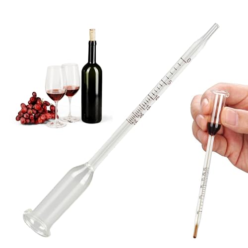 Vinometer Glas Vinometer 0 Bis 25 Alkoholgehalt Alkoholprozent Vinometer Für Wein Alkoholmessgerät Für Wein Alkoholmeter Ideal Für Hobbybrauer Und Weinliebhaber Zur Messung Des Alkoholanteils Im Wein