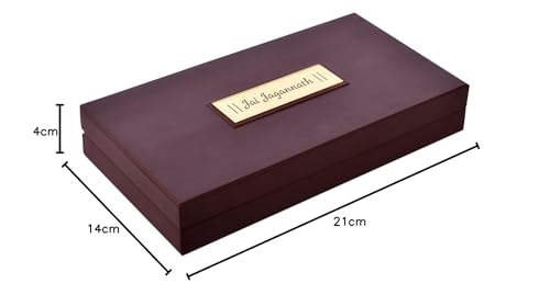 Image of Lord Shri Jagannath Charan Paduka with Acrylic Box | Gold Plated | Charan Paduka Box for Pooja l Devotional Prayer Box, Footprint | Wedding Gifts & House Warming | Diwali Gifts (Brown)