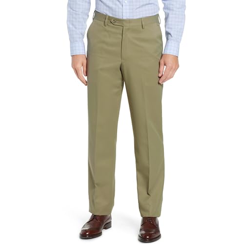 Image of Men's Cozy Hidden Expandable Waist Dress Pants | Premium Stretch Texture Weave Work to Weekend Pants