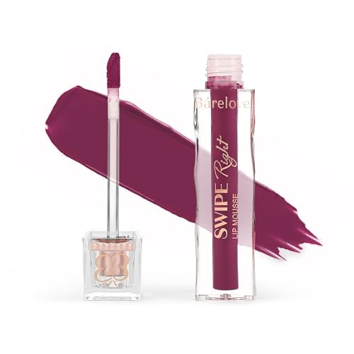 Image of BARELOVE Swipe Right Non-Transfer Matte Liquid Lipstick | Up to 12-Hour Long-Lasting | 6 ml | Quick-Dry, Lightweight, One-Swipe High Pigmentation | Transfer Proof Lip Colour for Women - Scarlet Plum