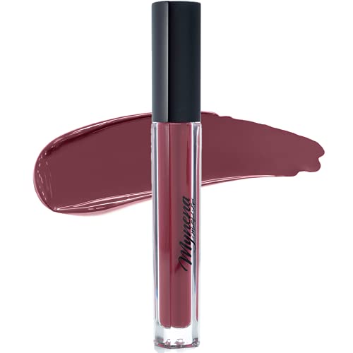 Mynena Maroon Liquid Lipstick Matte Velvet Finish Long Lasting Waterproof Lightweight No Smudge Vegan and Cruelty-Free - Rosy