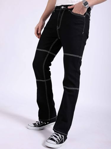 Image of The Indian Garage Co Men Bootcut Solid Mid-Rise Stretchable Jeans