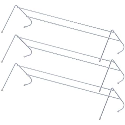 OurHouse SR20027 Two Bar Radiator Airer, 2.4 m Drying Space, Grey, Pack of 3 Cover