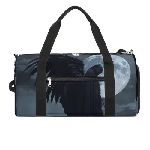 Horror Vampire Devil Grim Reaper Gym Bag for Women Men Lightweight Duffel Bag Travel Tote Bag Sports Bag with Shoulder Strap