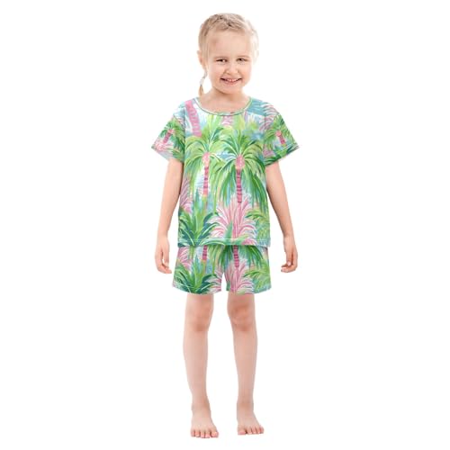 Coconut Tree Kids Pjs Set Boys Girls Summer Short-Sleeve Sleepwear Pajamas 2PCS3