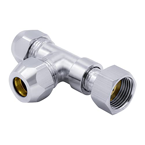 VARIOSAN T-Piece Splitter for 10360 Angle Valves (3/8 Brass Construction in Chrome) - Image 2
