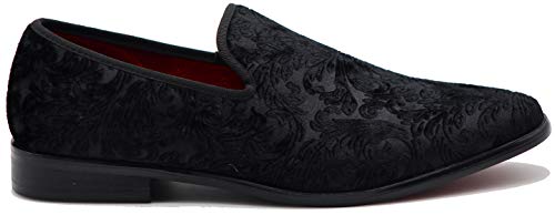 SPK35 Men's Vintage Velvet Flower Designer Dress Loafers Slip On Shoes Classic Tuxedo Dress Shoes2