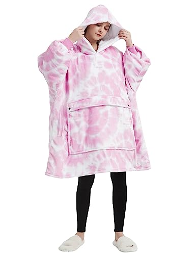 Image of KFUBUO Wearable Blanket Hoodie for Adults Sherpa All Patterns Oversized Sweatshirt Blanket with Pocket