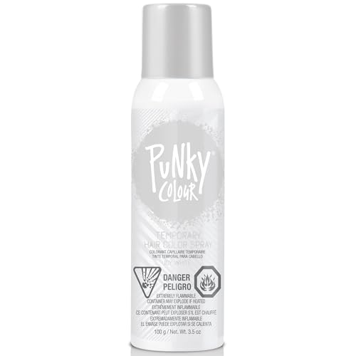 Punky Icy White Temporary Hair Color Spray Instant Vibrant White Washable & Non-Damaging Hair Spray for Party & Cosplay 3.5 oz