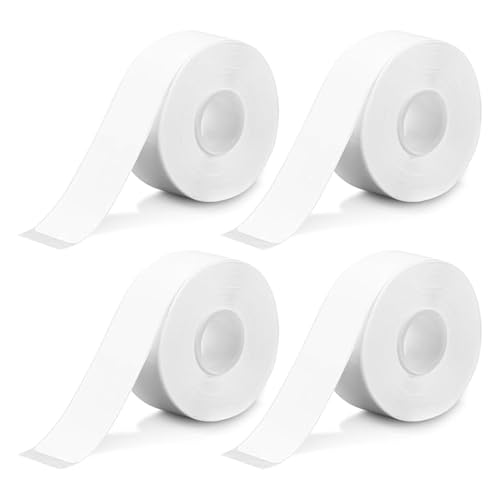 Etikettenband Selbstklebend 4 Rollen Wasserfeste Etikettenband Geeignet für Etikettendrucker für Haus Büro Schule DIY Etikettendruckpapier für Drucken Sie Barcode Name Datum Preis usw