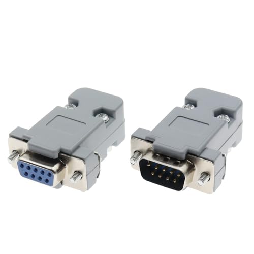 TSIOHKBS 1PCS RS232 Serial Port Connector DB9 Female Socket Plug Connector 9 Pin Copper RS232 COM Adapter with Case (Male)