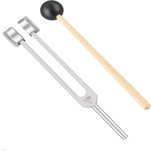 128 hz weighted tuning fork medical-grade tuning forks for healing-professional medical-tuning fork c128 with mallet essential yoga and meditation accessories amp sound healing instruments
