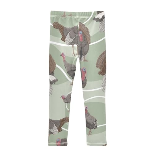 Turkeys Girls Leggings,Workout Leggings for Girls Toddler Athletic Legging Size for 3-10T2