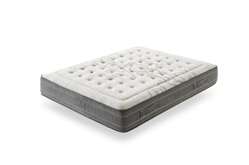 HÄUSBED - Colchón Premium BIPPEN de 31 cm Muelles Ensacados y Viscoelástica de Carbono | Firmeza Alta|Transpirable, Antiácaros e Hipoalegénico |Doble Cara Verano/Invierno (150x190 cm)