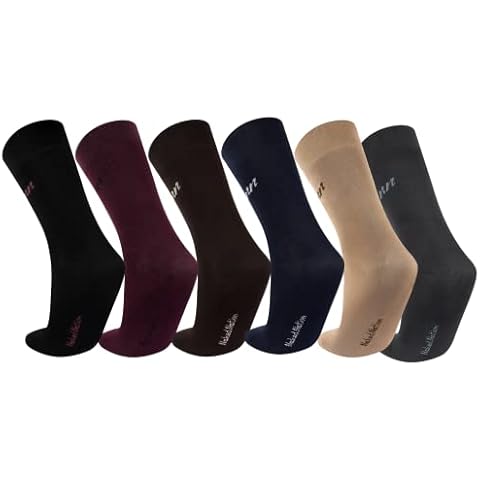 Naked Nation 6 Pairs Luxurious Bamboo Socks for Men and Women, Super Soft Top Unisex Socks, Multipack with Planet Friendly Gift Box, British Brand, (Multicolor, L) Cover