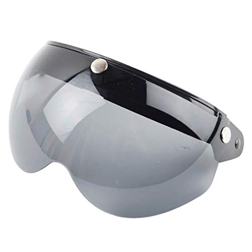 VCOROS Universal Retro Pilot-Style Motorcycle Helmet with Flip-Up Shield (Black)