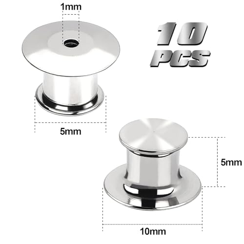 Image of DECYOOL 10 Pieces Metal Pin Backs Locking Pin Keepers Locking Clasp | Nickel Plated Copper,convenient to carry, and blend seamlessly behind any pin,No Tools Required Spring Loaded Lock
