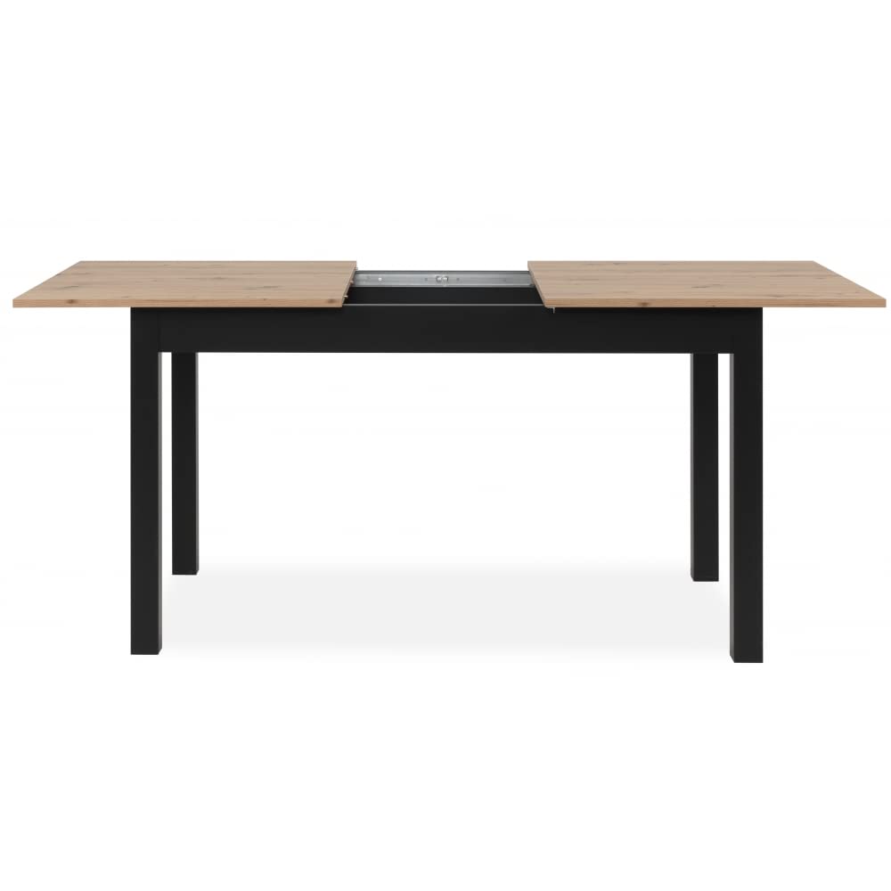 003410 Esszimmertisch Coburg 120 Küchentisch in Artisan Eiche Nb. / Schwarz ca. 120 x 76 x 70 cm ausziehbar 160 cm