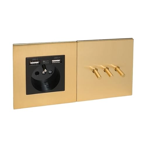Interruptor dorado de acero inoxidable tipo 86 con panel de lujo para salones modernos de diseño 3